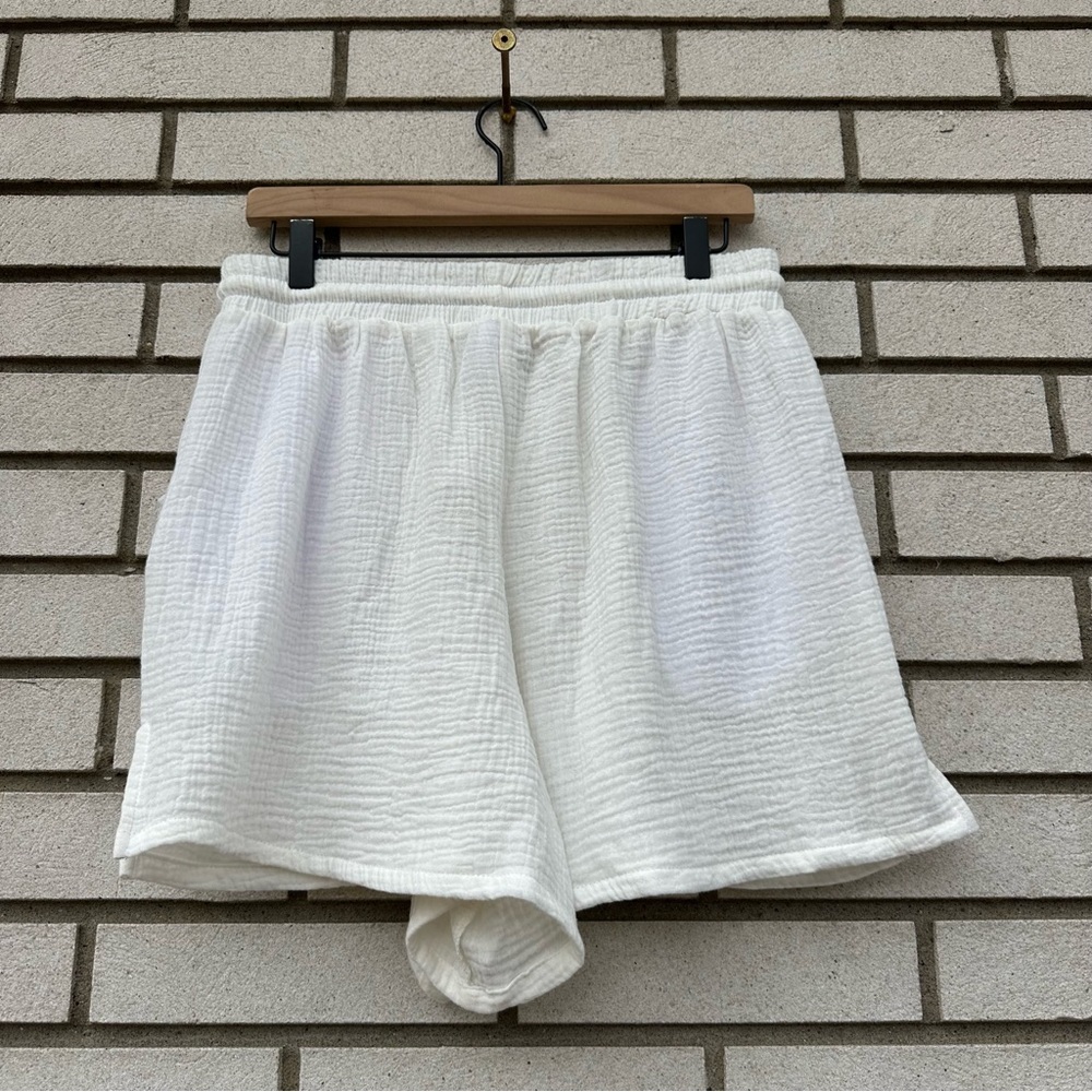 Dippin Daisy’s Pacific Hideaway Ivory Double Gauze Cotton Pull On Shorts XL Boho - Picture 8 of 11